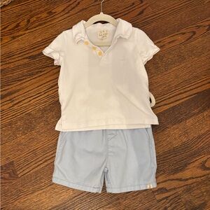 Charming White Polo Set for Kids